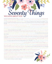 Load image into Gallery viewer, 70 Things We Love About You - DIGITAL Made-to-order Blue Floral Print