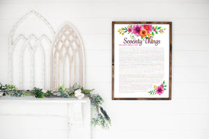 70 Things We Love About You - DIGITAL made-to-order Orange Floral Print