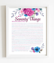 Load image into Gallery viewer, 70 Things We Love About You - DIGITAL made-to-order Pink Floral Print