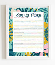 Load image into Gallery viewer, 70 Things We Love About You - DIGITAL made-to-order Tropical Aqua