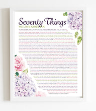 Load image into Gallery viewer, 70 Things We Love About You - DIGITAL made-to-order Hydrangea Print