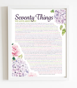 70 Things We Love About You - DIGITAL made-to-order Hydrangea Print