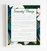 Load image into Gallery viewer, 70 Things We Love About You - DIGITAL made-to-order Tropical Navy Print