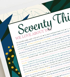 70 Things We Love About You - DIGITAL made-to-order Tropical Navy Print