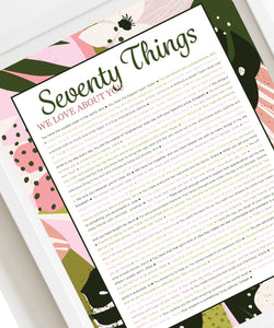 70 Things We Love About You - DIGITAL made-to-order Tropical Pink print