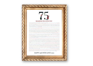 75 Things We Love About You Digital Print; 70th Birthday; Sister 70th; Friend's 70th Birthday; Mom's 70th; 70 Reasons We Love You