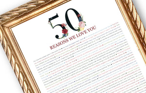 90 Things We Love About You Digital Print; 90th Birthday; 90th Birthday for Grandmother; Mom's 90th; 90 Reasons We Love You