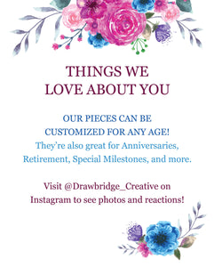 80 Things We Love About You Pink Floral DIGITAL Print; 80th Birthday; Grandmas Birthday; Friend's 80th Birthday; Mom's 80th