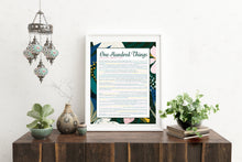 Load image into Gallery viewer, 100 Things We Love About You Navy Tropical DIGITAL Print; 100th Birthday; Grandmas Birthday; Friend&#39;s 100th Birthday; Mom&#39;s 100th