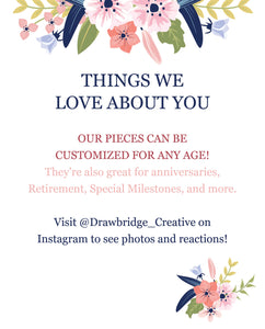 80 Things We Love About You Blue Floral DIGITAL Print; 80th Birthday; Sisters 80th; Grandmas Birthday; Friend's 80th Birthday; Mom's 80th
