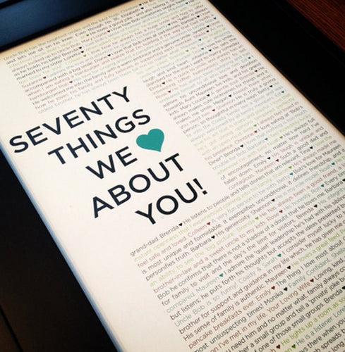 70 Things We Love About You - DIGITAL made-to-orderPrint